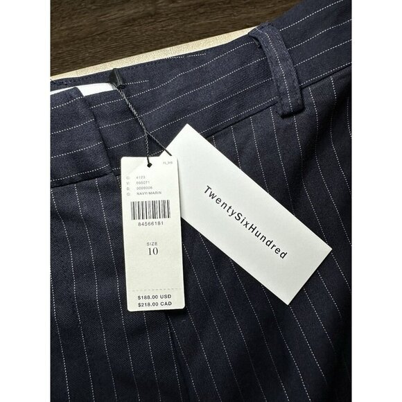 Anthropologie TwentySixHundred NWT Pinstripe Utility Pants Wide Leg Navy Size 10 - Picture 7 of 13